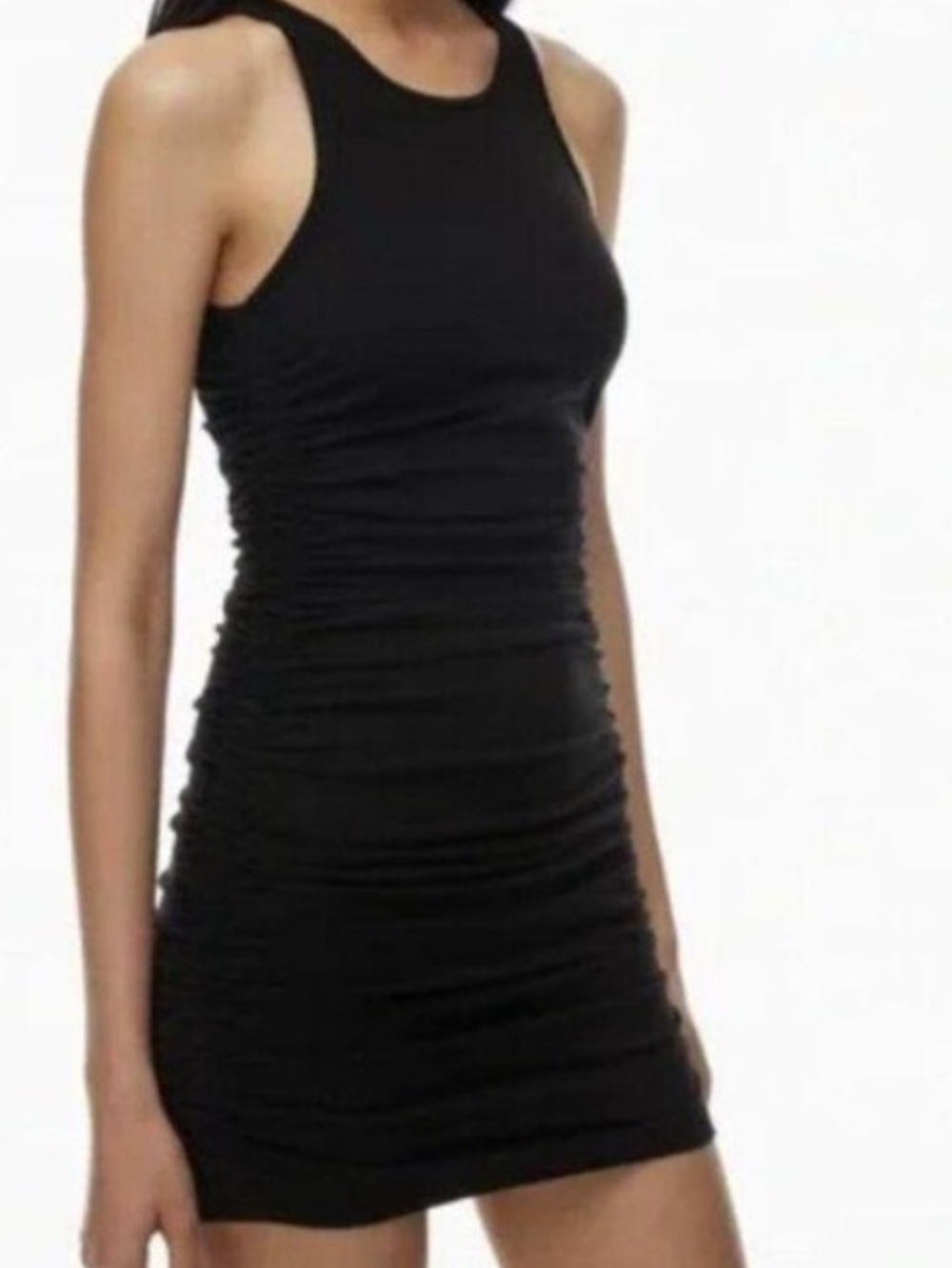 Tna Dress Womens Medium Black Tank Bodycon Mini Stretch Racerback Athleisure